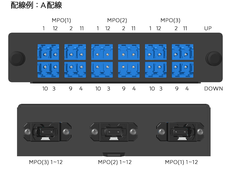 シングルモード3MPO黒